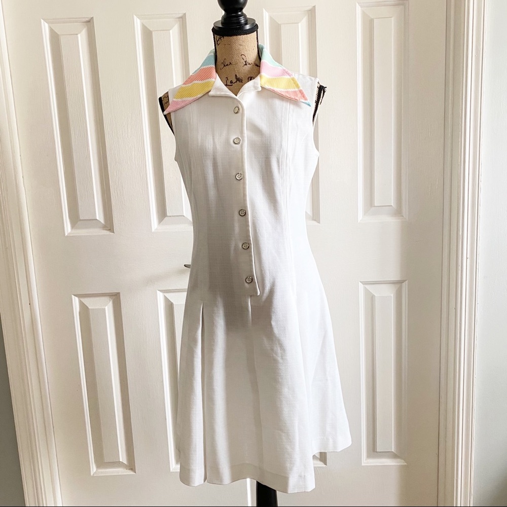 1960’s Country Fair Rainbow Point Collar Dress 16 - Picture 7 of 9
